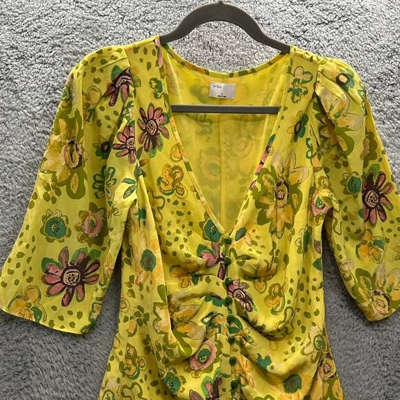 Le Fou Wilfred Women's Size 6 Tango Mini Dress in Firefly Pixie Print 100% Silk - Picture 5 of 12